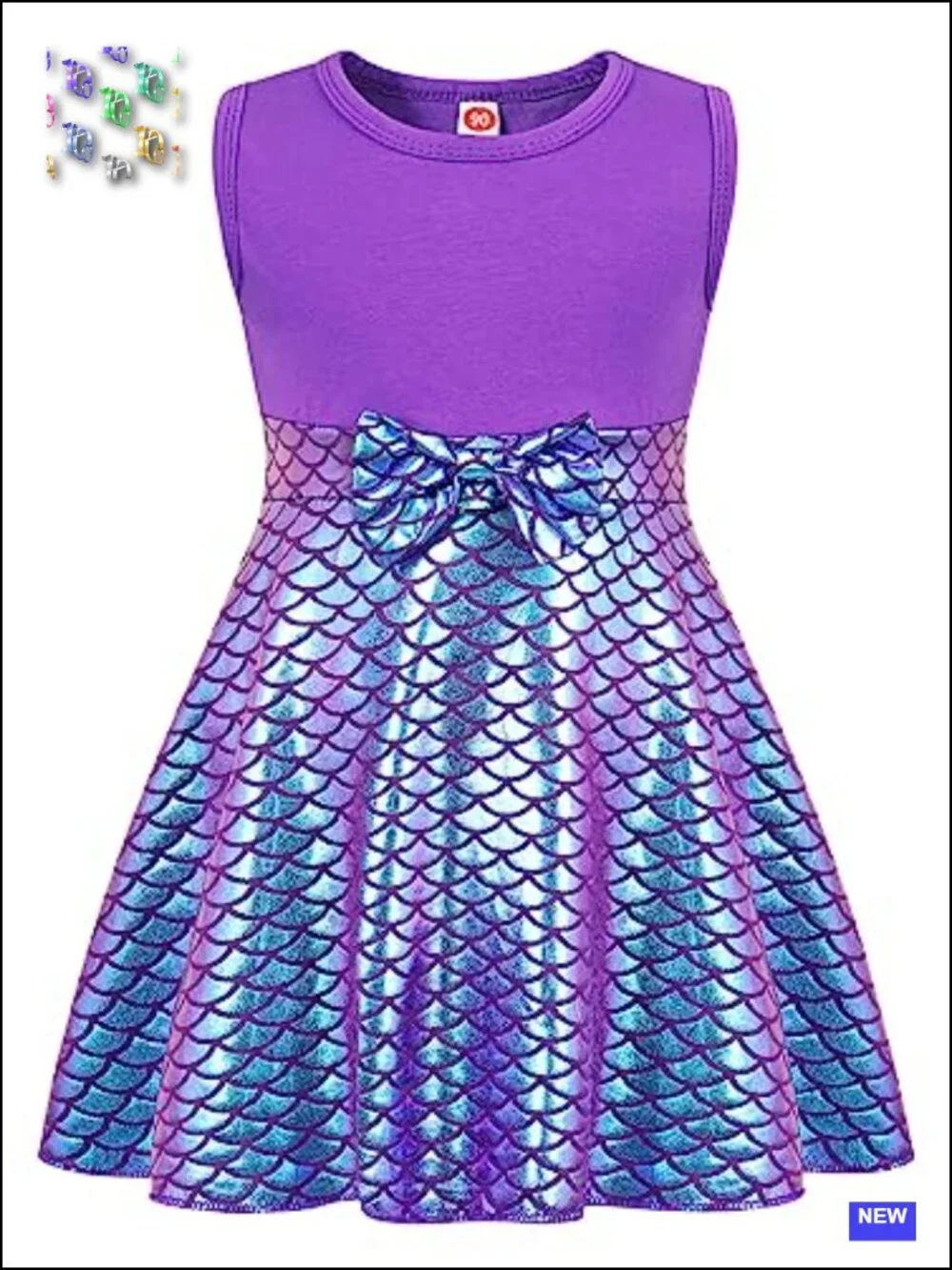 Toddler Mermaid Princess Dress Halloween Cosplay Costume Cotton